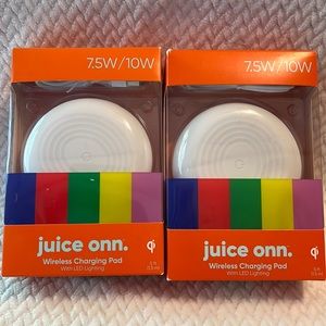 Juice Onn. Wireless charging pads with led lighting.